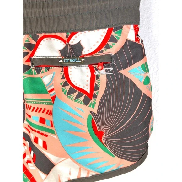 O'Neill Vintage Board Shorts Womens 2" Inseam Surf Swim Tropical Elastic Waist - Picture 4 of 7